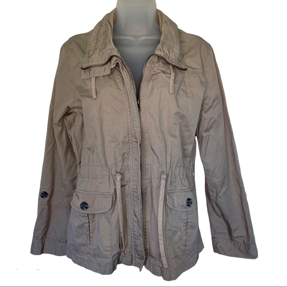 Tan Brown Utility Light Jacket Coat Fall Everday - image 1